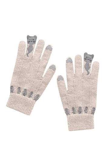 DIXII Gants for femmes Gants Velours Gants chauds Tricot Gants dhiver en plein air Gants for femmes Moufles