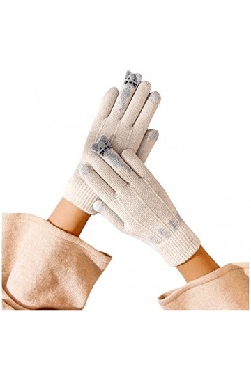 DIXII Gants for femmes Gants Velours Gants chauds Tricot Gants dhiver en plein air Gants for femmes Moufles