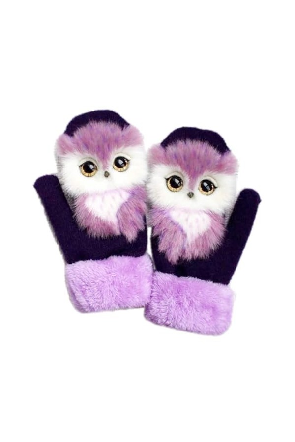 NATJUN Mitaines DAnimaux Mignons, 3D Moelleux Dessin Animé Animal Mitaines Thermiques, Mitaines En Fausse Fourrure Mitaines,