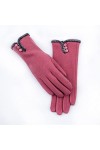 Gants de cyclisme pour femme Automne Hiver Chaud Bouton Ouvert Doux Intérieur Conduite Moufle Femme Broderie Fleurs Ecran
