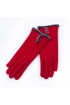 Gants de cyclisme pour femme Automne Hiver Chaud Bouton Ouvert Doux Intérieur Conduite Moufle Femme Broderie Fleurs Ecran
