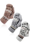 3 Paires De Gants De Laine épais En Tricot De Gant Chaud Dhiver Pour Femmes Par Temps Froid C,One Size 