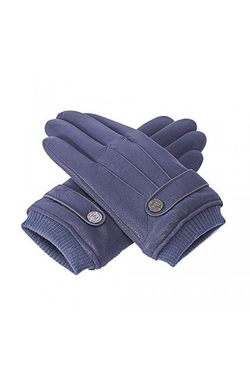 Axdwfd Hiver Doux et Chaud Doublure Laine moufles 100% Gants en Cuir Casual Conduite extérieure for Le Temps Froid Color : C