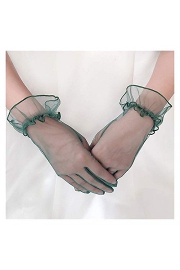 Saturey Gants de Protection Solaire dété 1 Paires de Gants for Femmes Gants en Dentelle for Les Doigts Gants Courts en Tulle