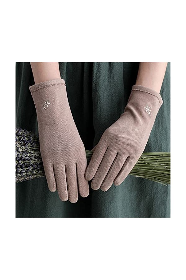 Moufles de cyclisme pour femme avec broderie flocon de neige - Pour lhiver - Doux et respirant