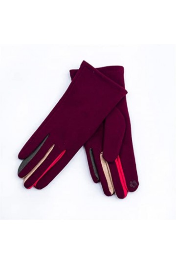 Moufles de conduite chaudes pour femme - Pour lautomne et lhiver - Avec fleurs brodées