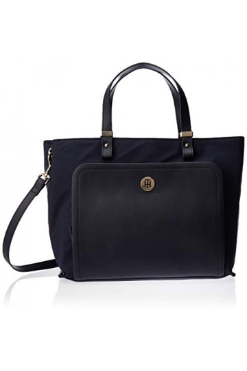 Tommy Hilfiger Th Elegant Tote, Sacs bandoulière femme, Bleu Sky Captain , 1x1x1 cm W x H L 