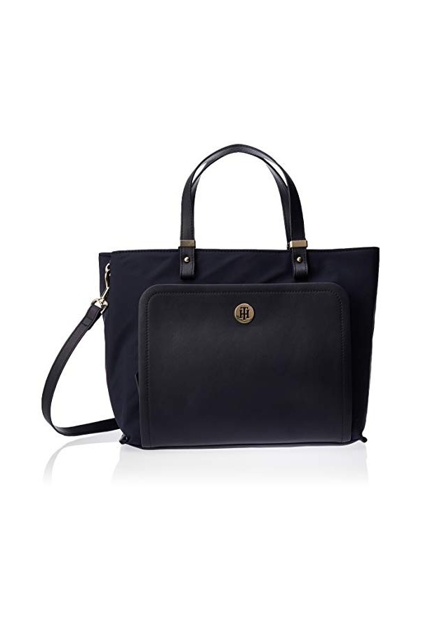 Tommy Hilfiger Th Elegant Tote, Sacs bandoulière femme, Bleu Sky Captain , 1x1x1 cm W x H L 