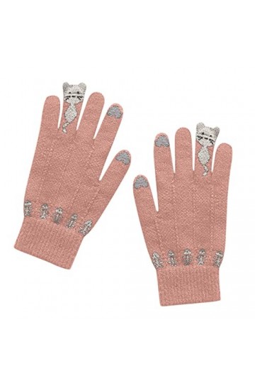 Gants dhiver chauds for femmes Gants dextérieur en tricot Gants Gants Mitaines Hommes Hiver chaud Color : Pink, Size : Ein