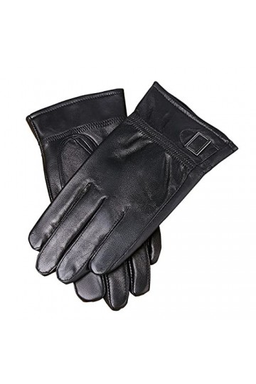 Gants Femme Gants En Cuir Gants Pour Hommes Plus Velours Épaissi Automne Et Hiver Gants DÉquitation Coupe-Vent Et Chauds Noi