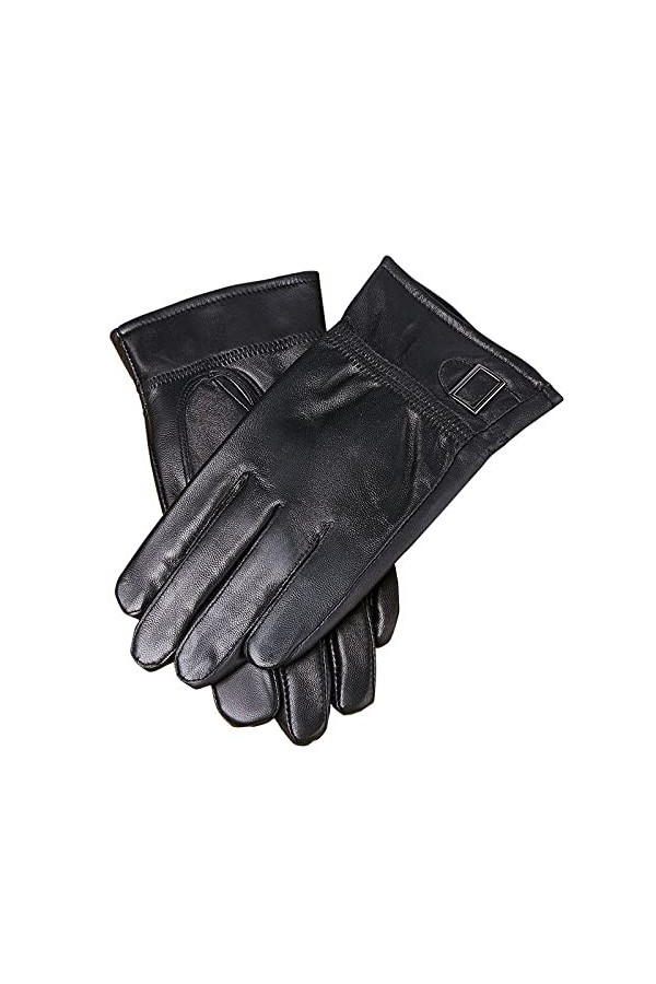 Gants Femme Gants En Cuir Gants Pour Hommes Plus Velours Épaissi Automne Et Hiver Gants DÉquitation Coupe-Vent Et Chauds Noi