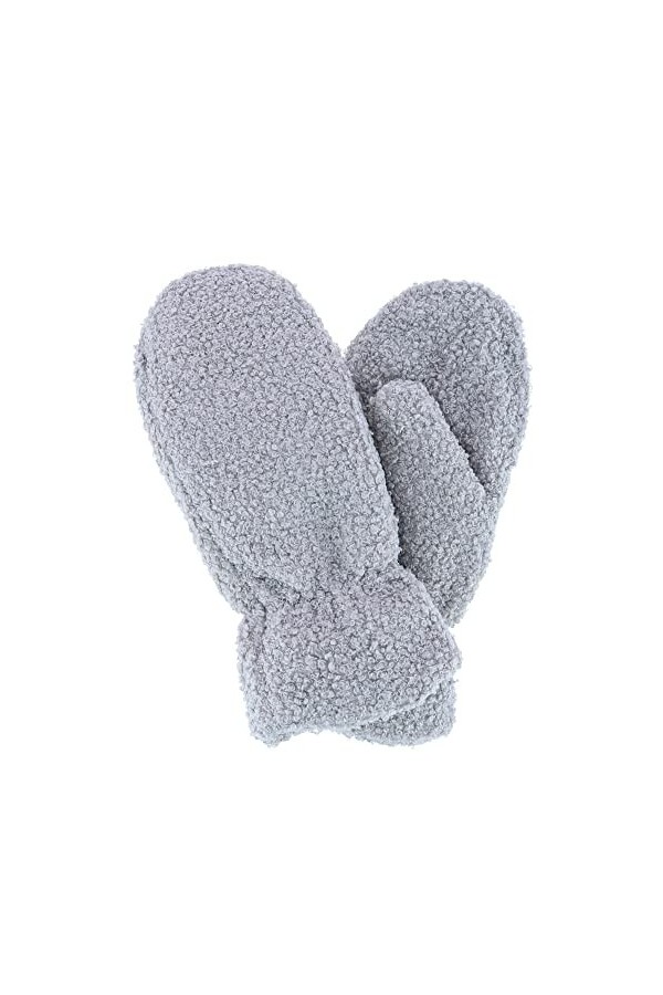 CTM® Moufles en peluche avec poignet froncé pour femme, noir, Taille unique