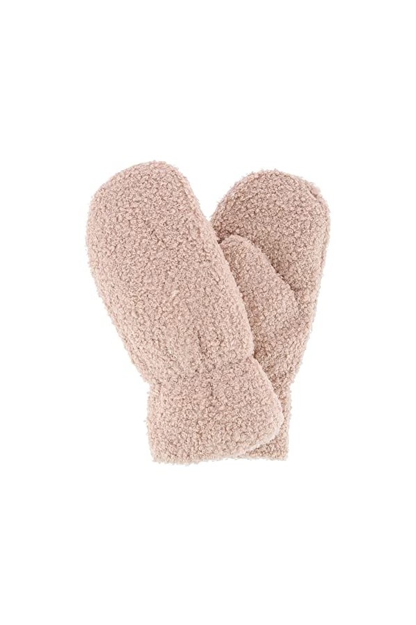 CTM® Moufles en peluche avec poignet froncé pour femme, noir, Taille unique