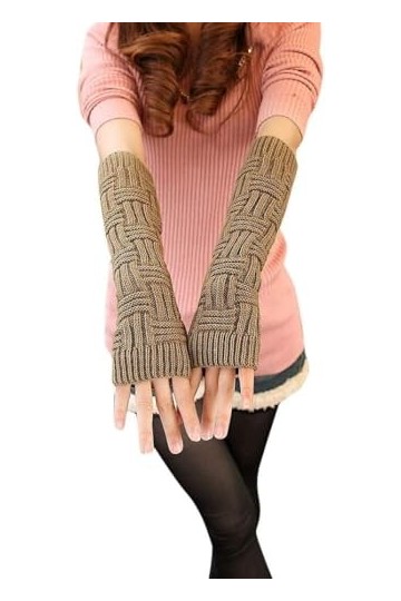 FLYIFE Gants Unisexe Adulte Moufles Femmes Fingerless Gants Tricotés Chaud Simples Bras Glamorous Gants dhiver Fingerless Mi