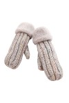 ZAJ Garder au Chaud Gants en Tricot Mignons avec Doublure Chaude - Gants Thermiques for Femmes - Vallage des Gants Confortabl