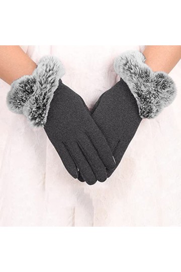 SHUBIAO Gants manchette de câble, textos thermiques dhiver pour femmes froides, gants tactiles élastiques pour conduite, mou