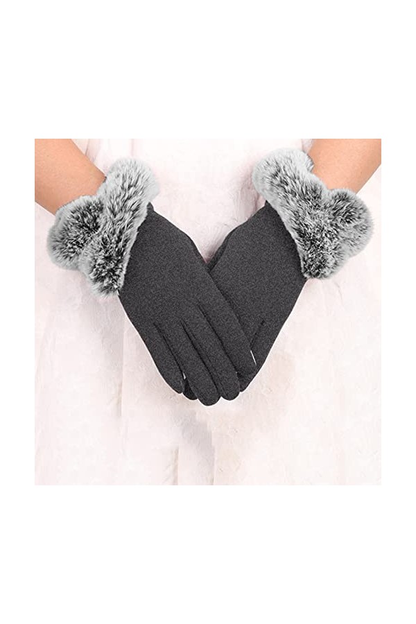 SHUBIAO Gants manchette de câble, textos thermiques dhiver pour femmes froides, gants tactiles élastiques pour conduite, mou