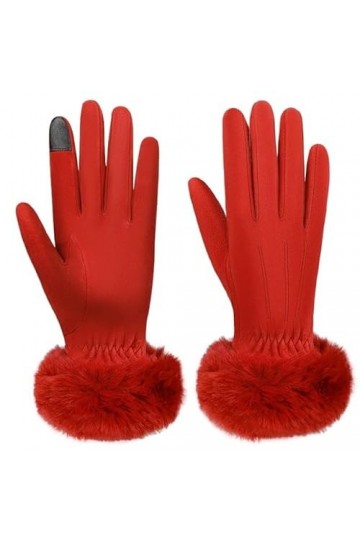 QLSWZC gants hiver femme chaud Gants résistants au chaud et au froid en poils de lapin, gants à écran tactile for cadeaux de 