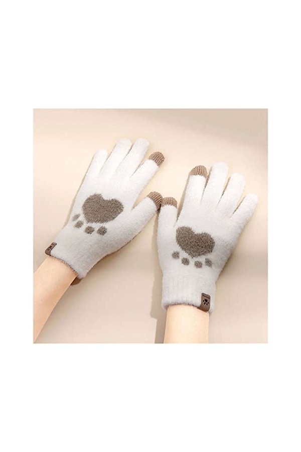 JSJJEDC Gants tricotés Chauds Chauds Hiver Gants de Doigts fendus for Femmes Couleur : D, Taille : One Size 