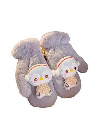 WRLRUILIAN Gants Thermiques dextérieur Femmes épais Tricoter Jolie étudiant Pingouin Hiver Coupe-Vent vélo Plus Velours Velo