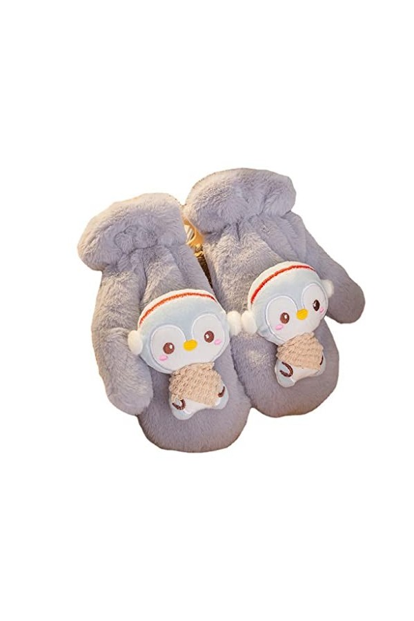 WRLRUILIAN Gants Thermiques dextérieur Femmes épais Tricoter Jolie étudiant Pingouin Hiver Coupe-Vent vélo Plus Velours Velo