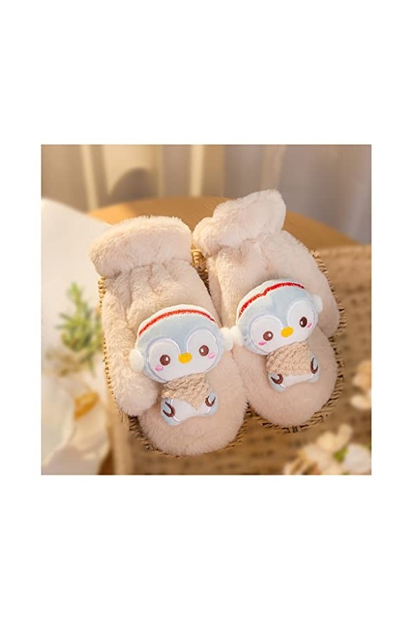 WRLRUILIAN Gants Thermiques dextérieur Femmes épais Tricoter Jolie étudiant Pingouin Hiver Coupe-Vent vélo Plus Velours Velo