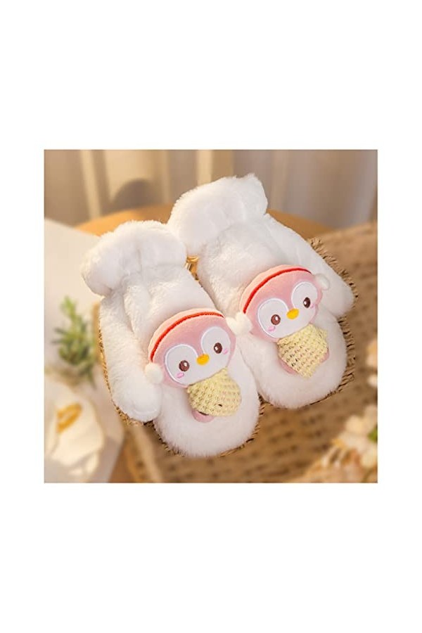 WRLRUILIAN Gants Thermiques dextérieur Femmes épais Tricoter Jolie étudiant Pingouin Hiver Coupe-Vent vélo Plus Velours Velo