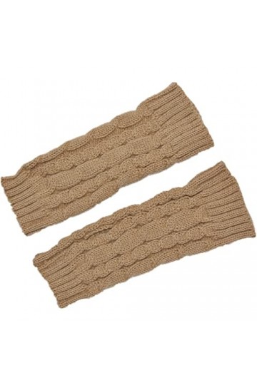 Femme Dames Gants Sans Doigts Hiver Mitaines Tricotées Chaudes Chaudes Color : Khaki, Gloves Size : One Size 