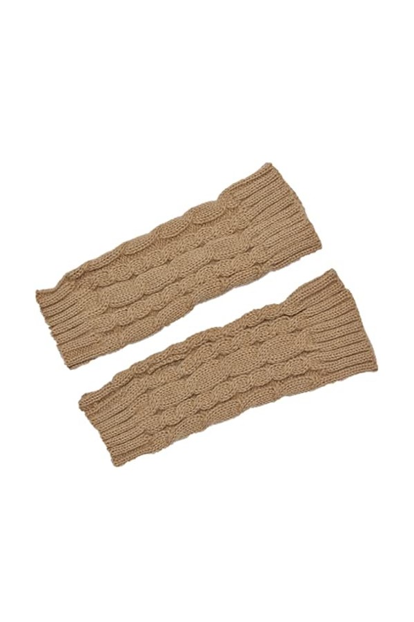 Femme Dames Gants Sans Doigts Hiver Mitaines Tricotées Chaudes Chaudes Color : Khaki, Gloves Size : One Size 