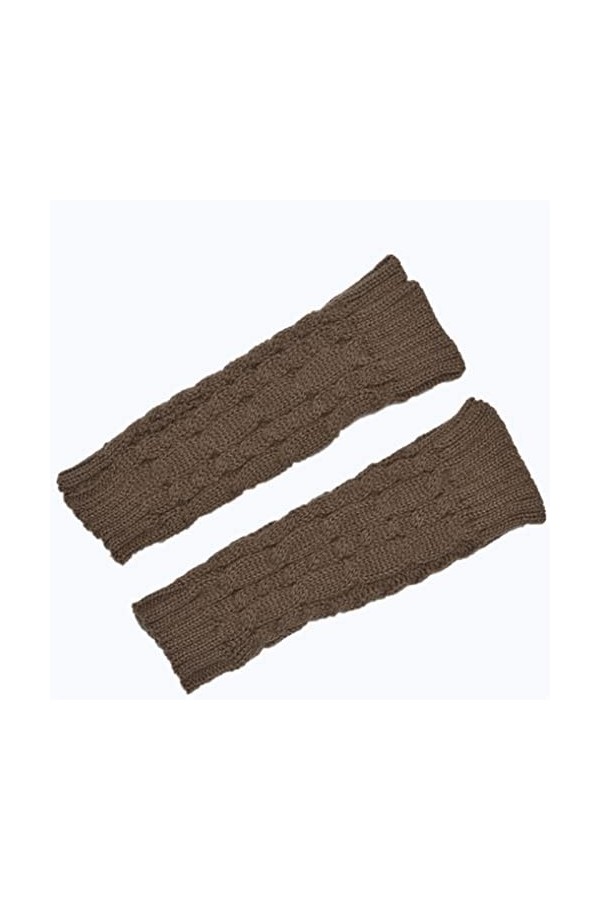 Femme Dames Gants Sans Doigts Hiver Mitaines Tricotées Chaudes Chaudes Color : Khaki, Gloves Size : One Size 