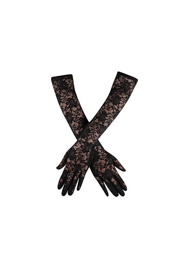 Gants Mitaines Taille Floral for Mariage Gants Dentelle fête Extensible Dentelle 1920 s Adulte Femmes Gants Mitaines Conforta