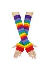 Warmer Arm Stripe Color Rock Long Punk Gants Mitaines Gothiques Gants Mitaines Femmes