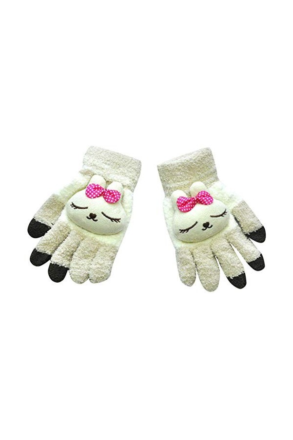 WAAZI Gants Chauds Mignons écran dhiver épaississement Adulte Mitaines tricotées for Femmes Hiver Froid chauffé Color : Kha