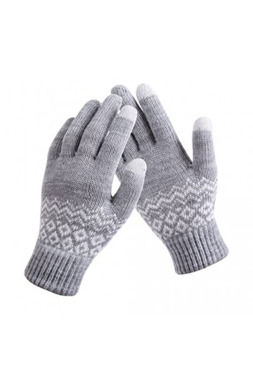 WAAZI Gants dimpression Chauds for Femmes épais et tricotés for Hommes et Gants Mobiles Gants for Femmes à la Mode Color : 