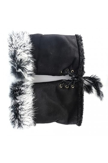 SYT-MD Gants, Femmes Femmes Hiver Chauds Gants Doux Faux Fourrure Main Poignet Chauffe-Poignet Gants sans Doigts Color : C, 