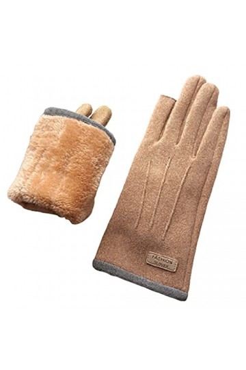 Gants mitaines en peluche - Gants dhiver pour femmes - Gants thermiques avec doublure chaude - Gants dautomne et dhiver mi