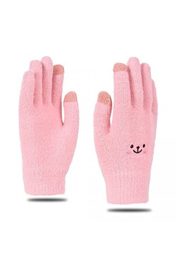 Gants chauds dhiver 2 pièces gants dhiver pour écran tactile pour femmes hommes en tricot extensible chaud gants féminins g