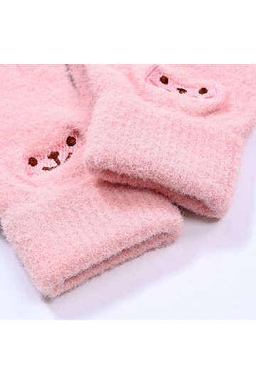 Gants chauds dhiver 2 pièces gants dhiver pour écran tactile pour femmes hommes en tricot extensible chaud gants féminins g