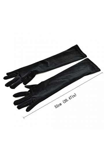 Gants dhiver longs en velours doré pour femme - Pour dîner, fête, spectacle, cocktail, fête - Élégant - Style rétro - Automn