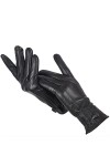 Gants dhiver en cuir, petits gants décoratifs en cuir pour femmes, gants en peau de mouton noir, gants pour femmes, noir 8,5