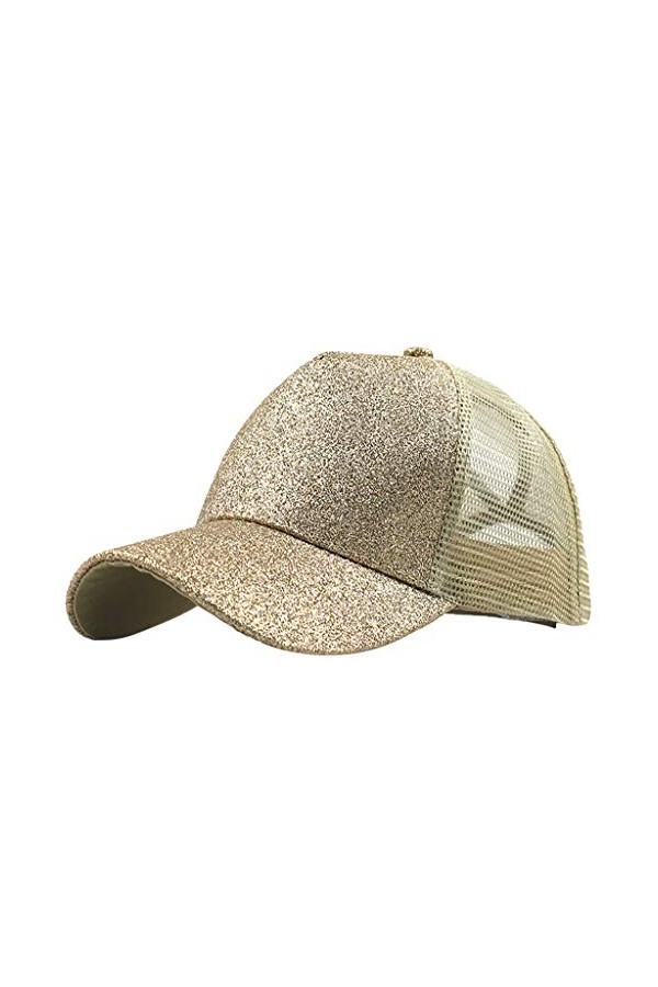 Casquette sans fermeture pailletée Trucker, chaotique, couleur unie, chignon de queue de cheval de baseball, bonnet, unisexe,