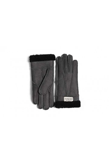 YISEVEN Hiver Femmes Gants en Cuir Peau de Mouton Moelleux Poignet en Sherpa Fourrure de Laine Doublé Chauffé Pour lHiver Co