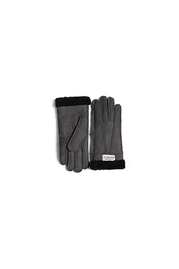 YISEVEN Hiver Femmes Gants en Cuir Peau de Mouton Moelleux Poignet en Sherpa Fourrure de Laine Doublé Chauffé Pour lHiver Co