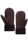 Harssidanzar Hommes Mittens Gants,laine de mouton chauffée gants de manchette en fourrure, adaptés au temps froid dhiver KM0