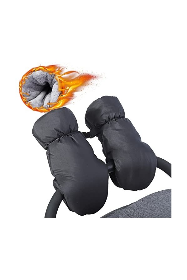 Orzbow Hiver Gants Poussette,Imperméable Protège-Mains Poussette en Doux Chaud Coupe-Vent et Imperméable Antigel,Universel Ch