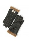 YISEVEN Hiver Femmes Gants en Cuir Peau de Mouton Moelleux Poignet en Sherpa Fourrure de Laine Doublé Chauffé Pour lHiver Co