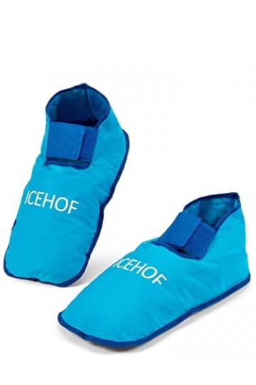 ICEHOF Chaussettes rafraîchissantes 1 paire Tissu doux - Chaussures de refroidissement avec gel thérapie pieds froide pour 