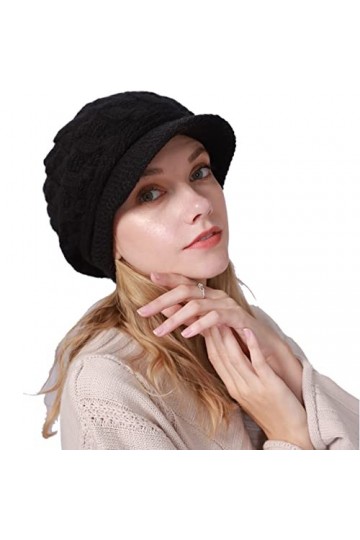 Casquette Femme Hiver Béret Chapeau dhiver Bonnet Tricoté Chaud en Laine Casquettes Visières Bonnets Femme Hiver Chapeaux Tr
