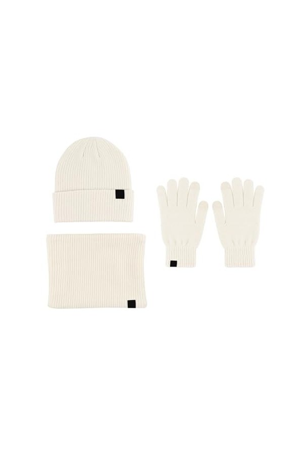 Femmes et hommes automne hiver chaud mignon laine chapeau écharpe gants souple trois pièces hiver neige tricot bonnet moufles