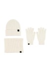 Femmes et hommes automne hiver chaud mignon laine chapeau écharpe gants souple trois pièces hiver neige tricot bonnet moufles